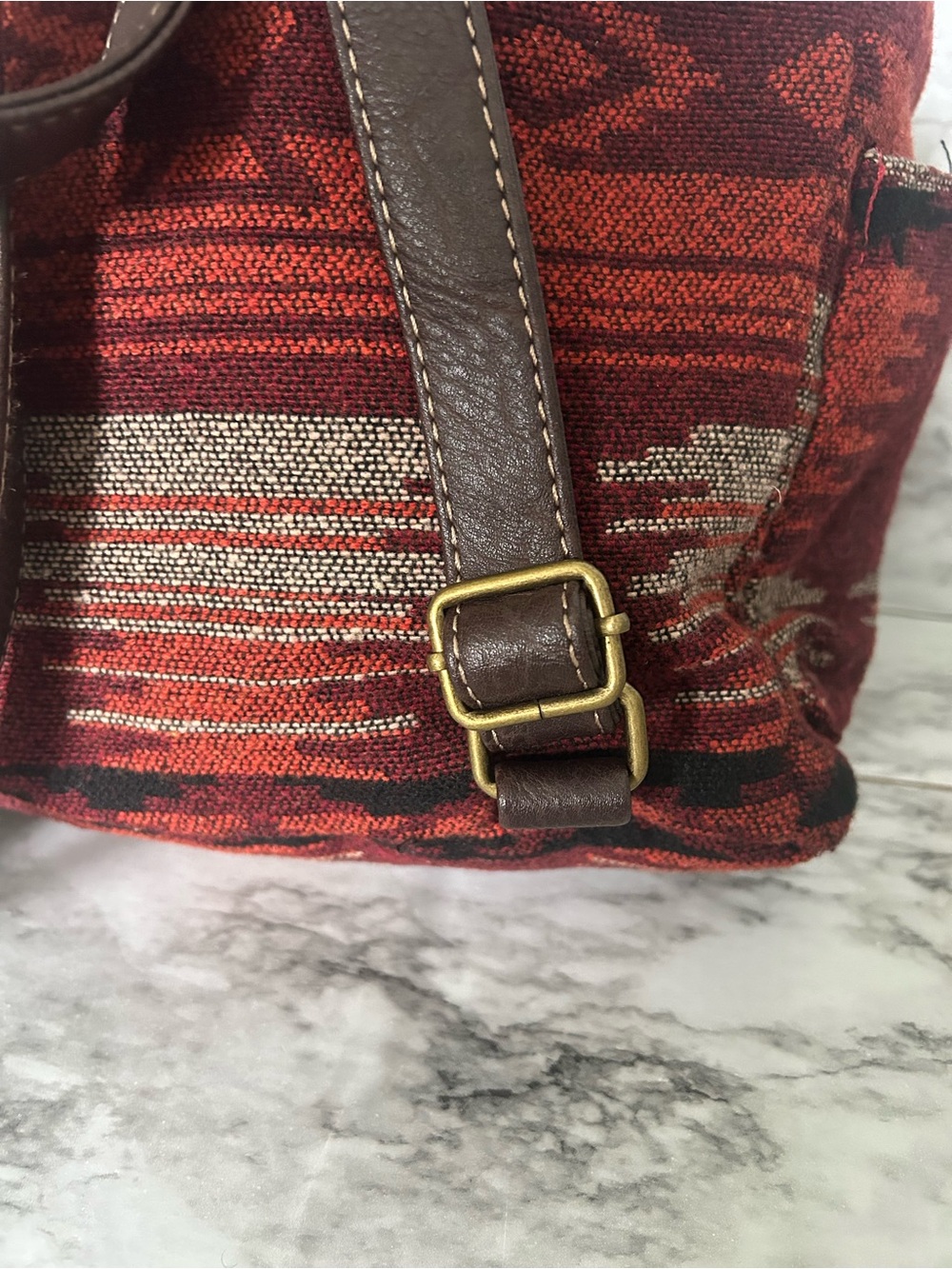 Arizona Jeans Co vintage 90s Y2K Aztec backpack with adjustable straps cinch top - Picture 7 of 13
